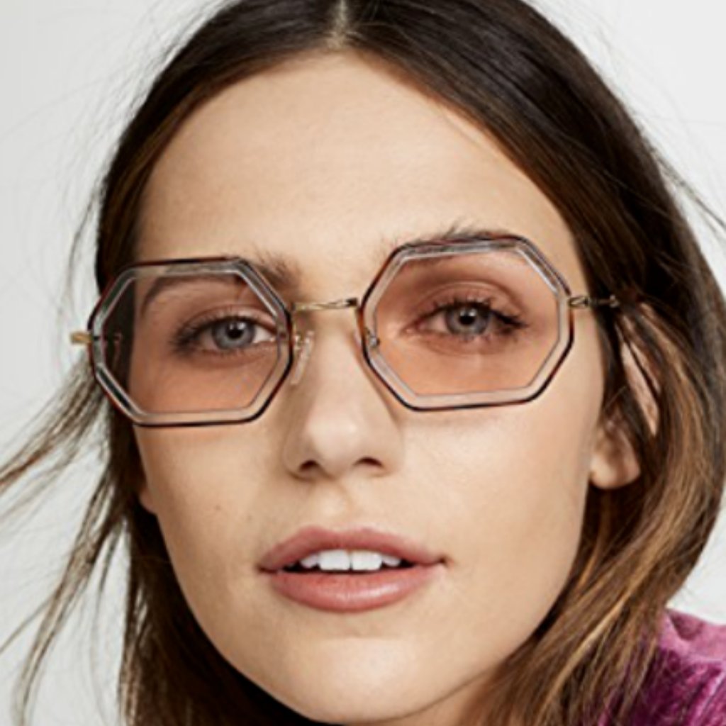 Chloe Tally Octagonal 53mm Sunglasses Havana Azure/Pink Msrp$435 Fantasticreview